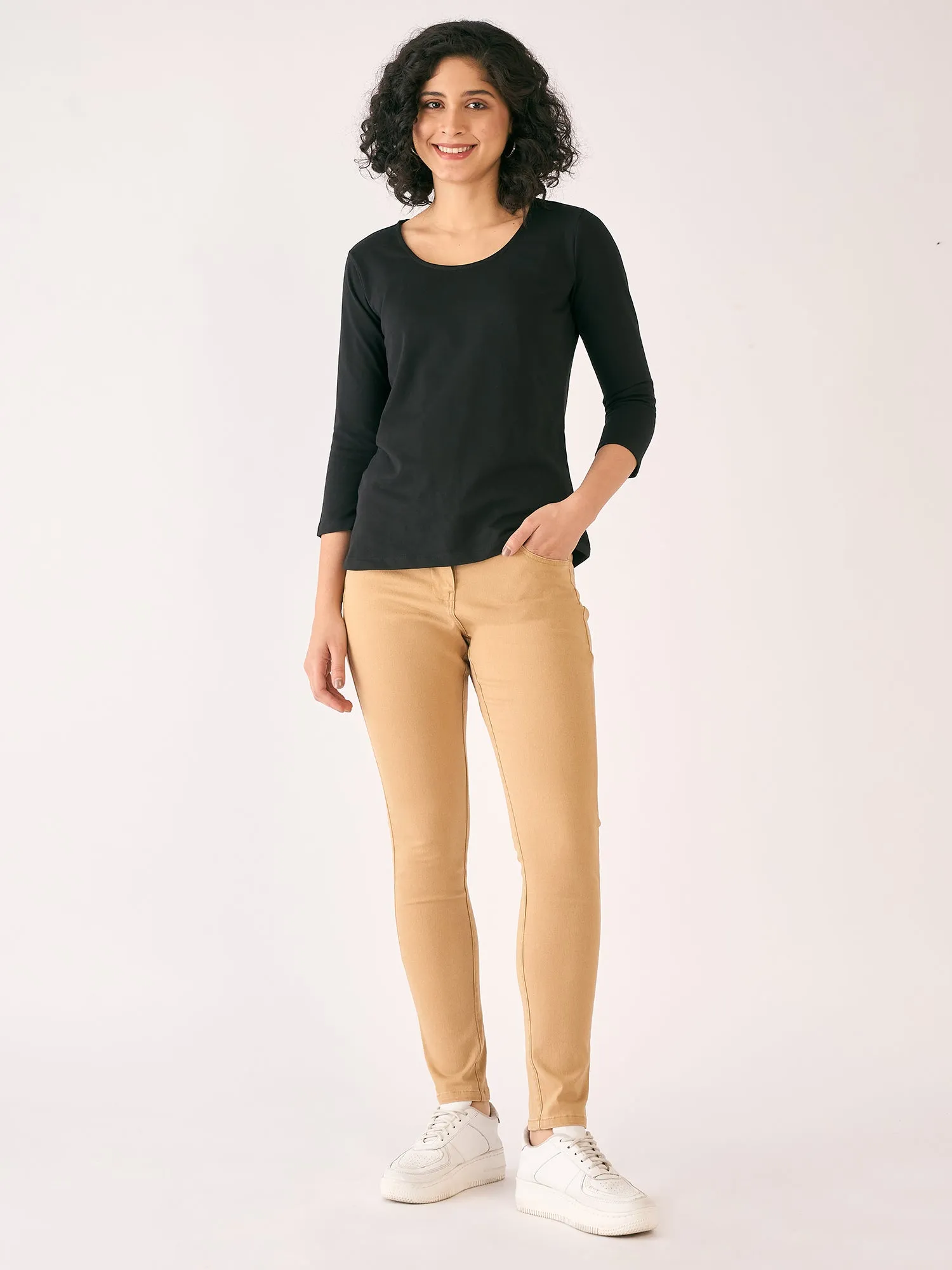 Urban Twill Mid Rise Slim Fit Pants-Tan sold by Salt Attire product image thumbnail 4