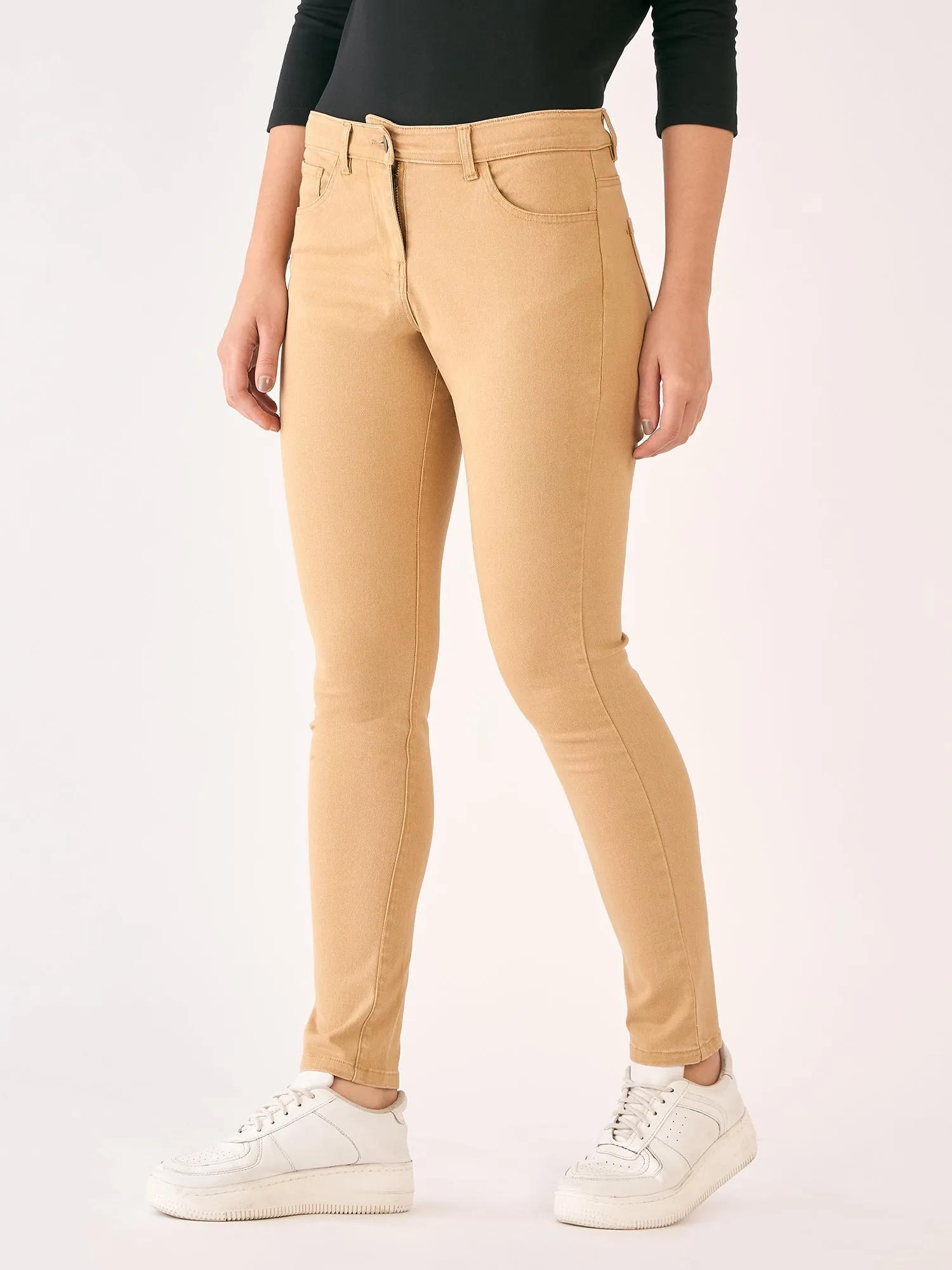 Urban Twill Mid Rise Slim Fit Pants-Tan sold by Salt Attire