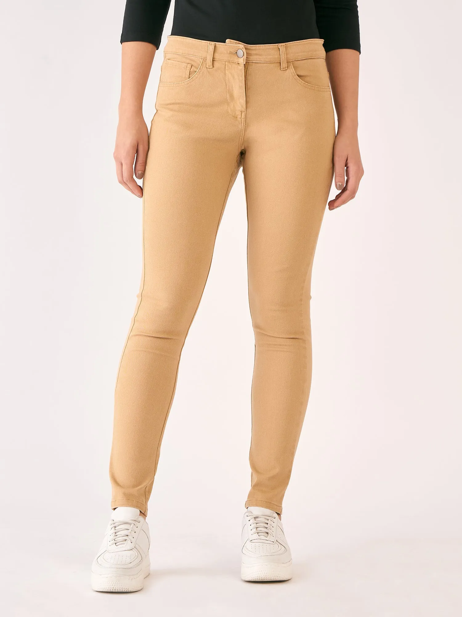 Urban Twill Mid Rise Slim Fit Pants-Tan sold by Salt Attire product image thumbnail 2