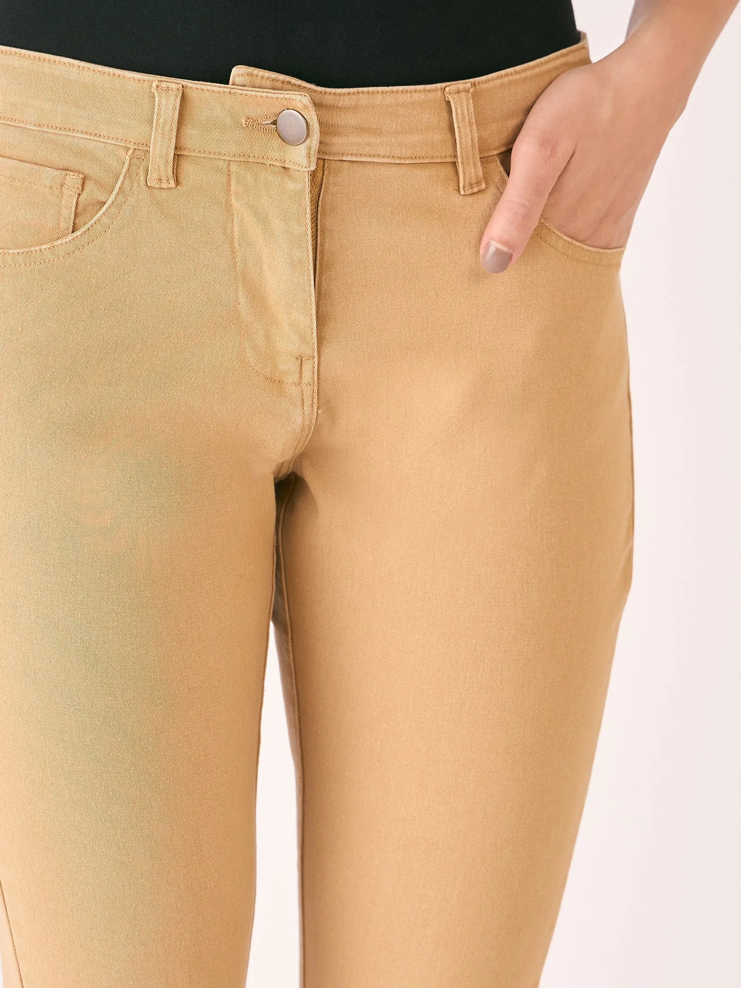 Urban Twill Mid Rise Slim Fit Pants-Tan sold by Salt Attire product image thumbnail 3