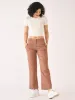 Tirana Striped Mid Rise Straight Trousers-Brown/White sold by Salt Attire