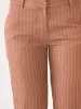 Tirana Striped Mid Rise Straight Trousers-Brown/White sold by Salt Attire