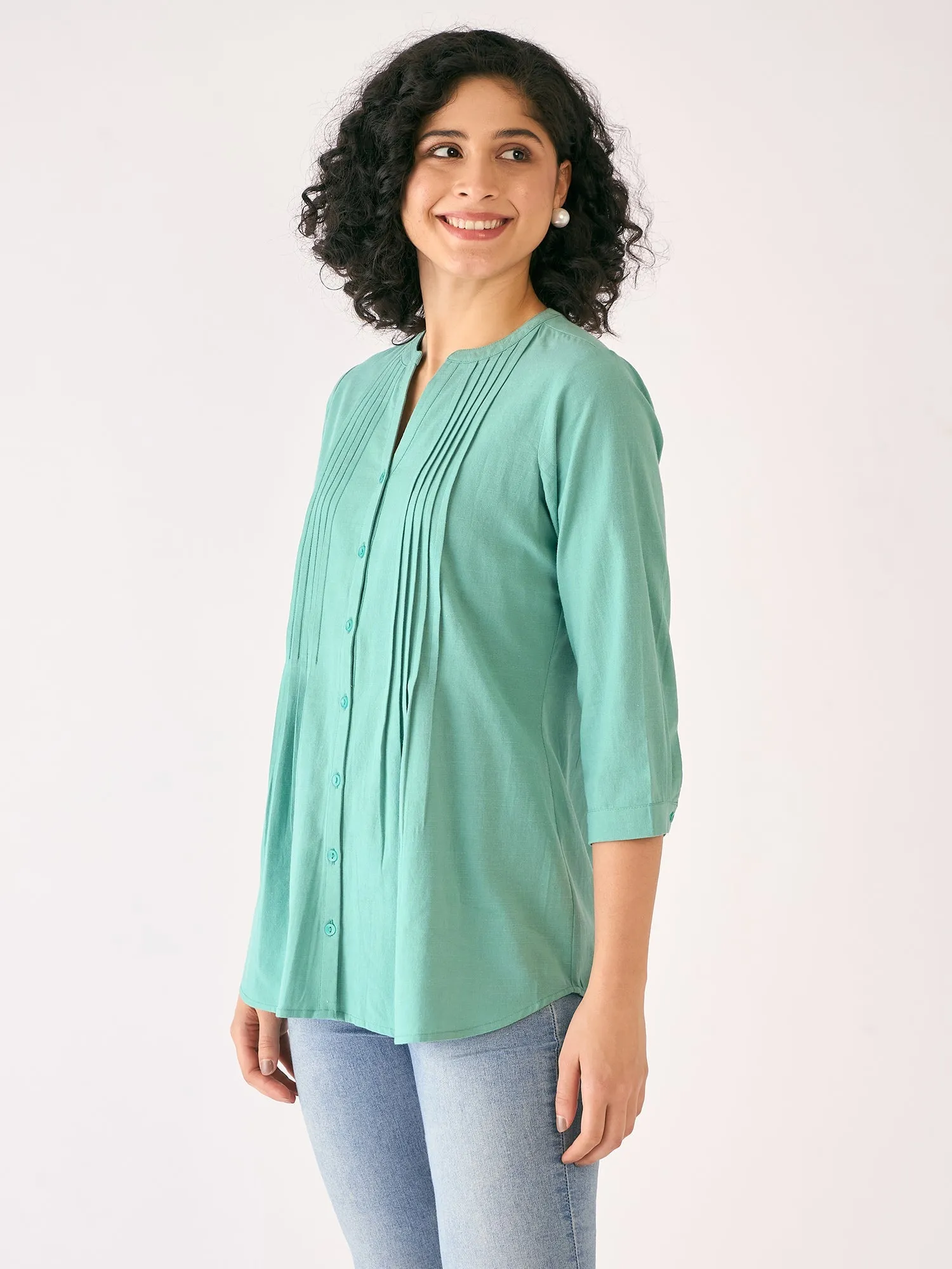 Latigo Bay Pintuck Detail Tunic-Aqua Blue sold by Salt Attire product image thumbnail 5