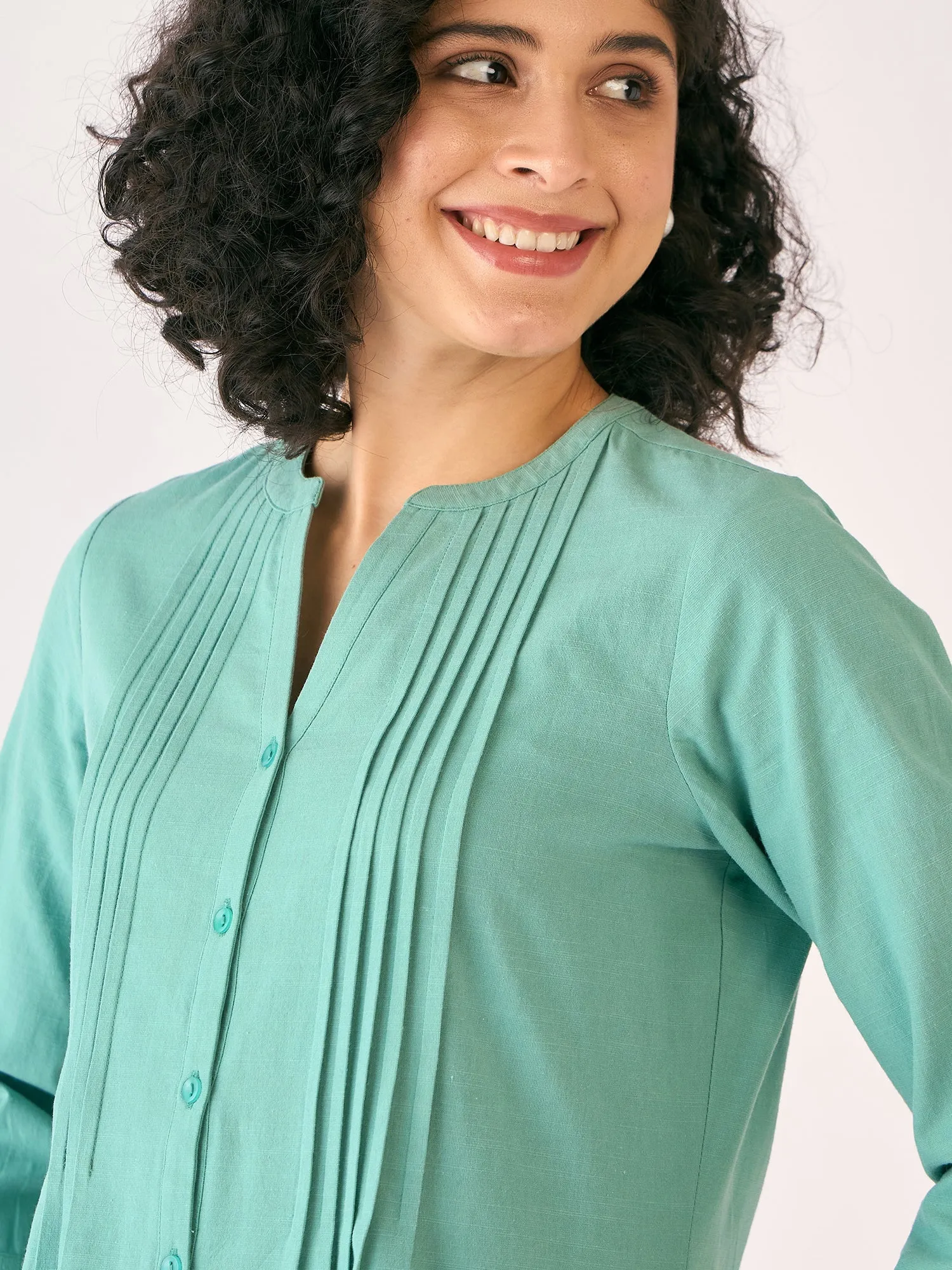 Latigo Bay Pintuck Detail Tunic-Aqua Blue sold by Salt Attire product image thumbnail 3