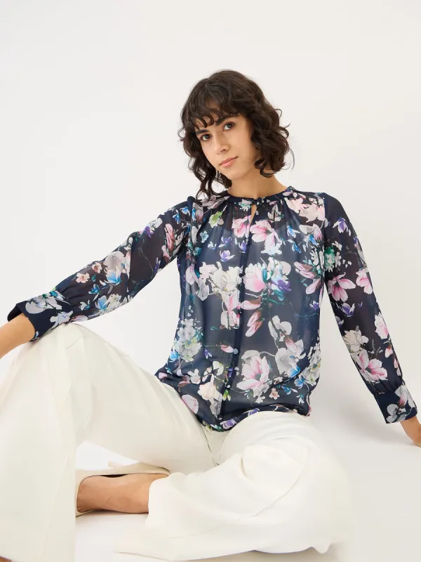 Florian Floral Button Down Top-Multicolor sold by Salt Attire