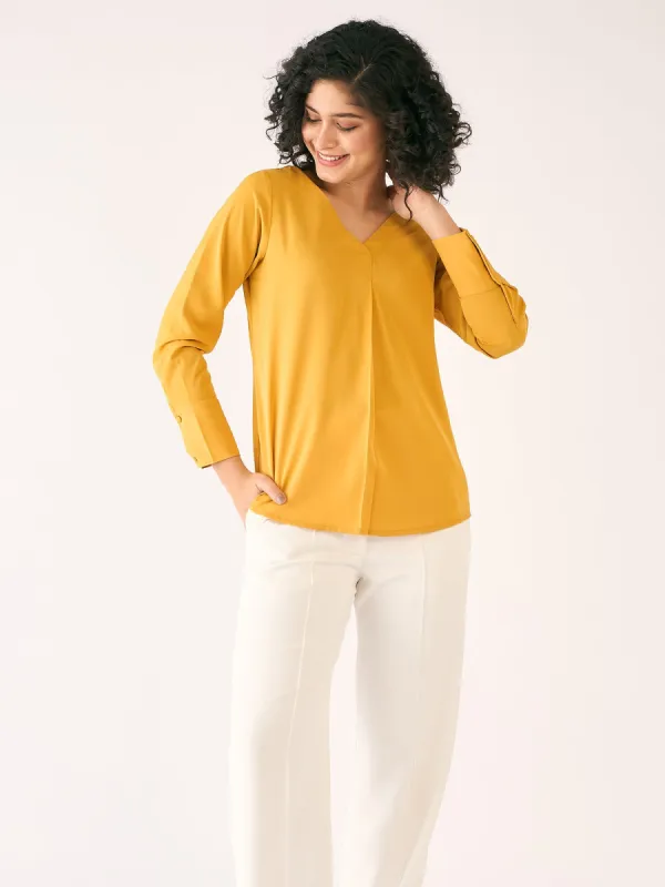 Nectar Sunshine Front Pleat Top-Yellow sold by Salt Attire