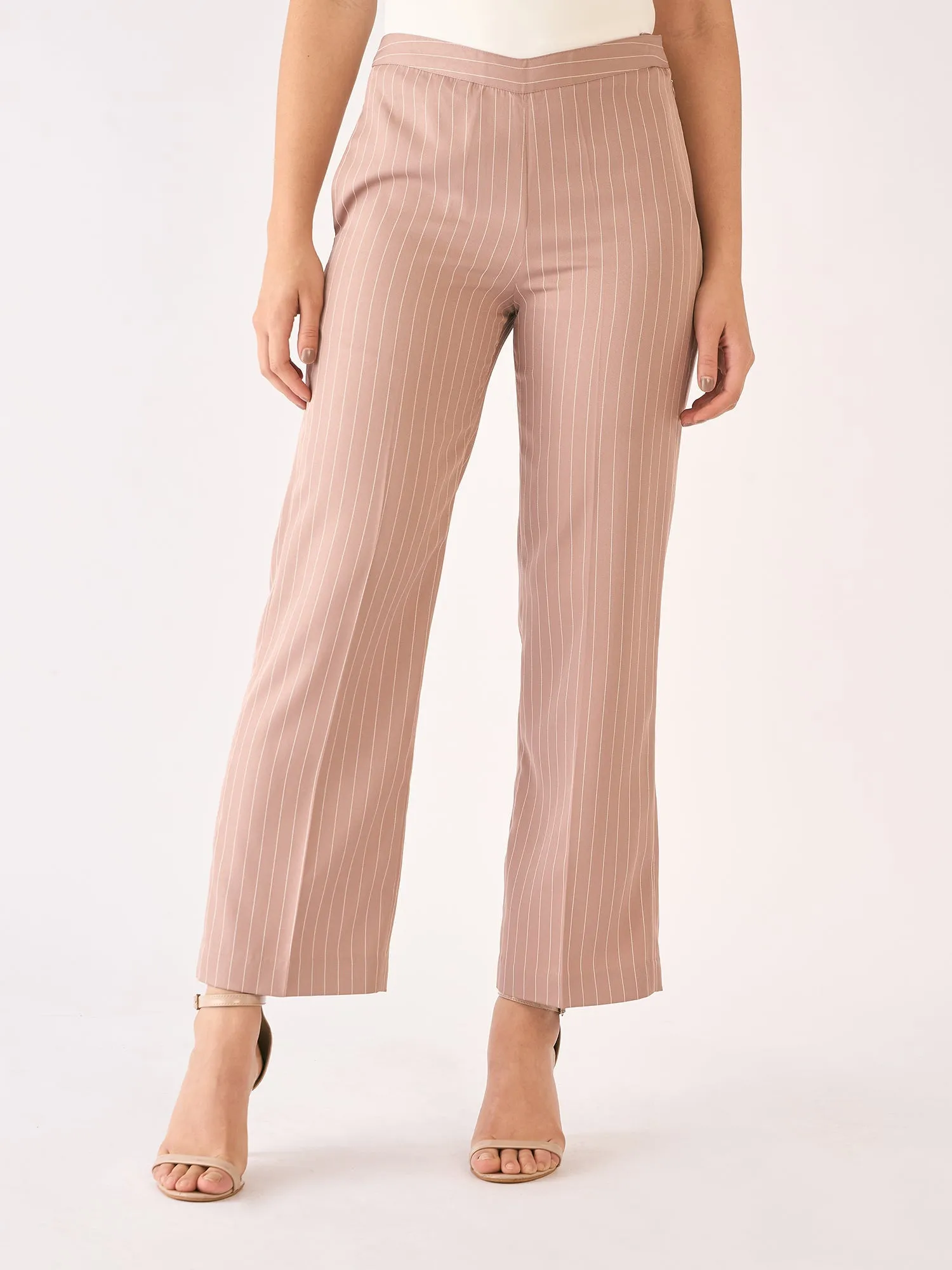 Liberal Striped Formal Side Zip Pant-Cedar/White sold by Salt Attire product image thumbnail 5