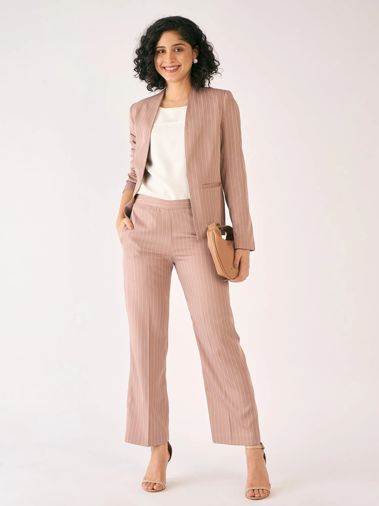 Liberal Striped Formal Side Zip Pant-Cedar/White sold by Salt Attire product image thumbnail 2