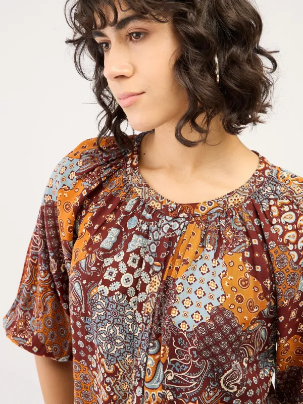 Gypsy Paisley Button Down Top-Multicolor sold by Salt Attire
