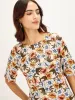 Bliss Tee Floral Boat Neck T-Shirt-Multicolor sold by Salt Attire