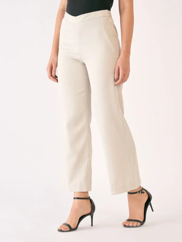 Liberal Striped Formal Side Zip Pant - Off White sold by Salt Attire