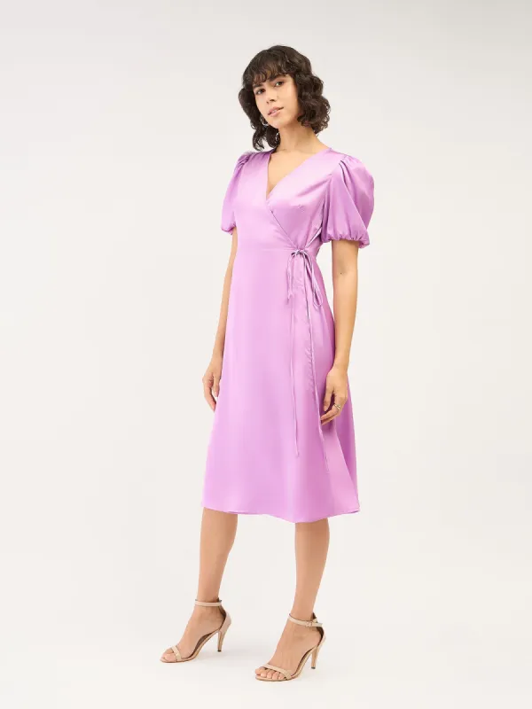 Havana Midi Length Wrap Dress - Lavender sold by Salt Attire