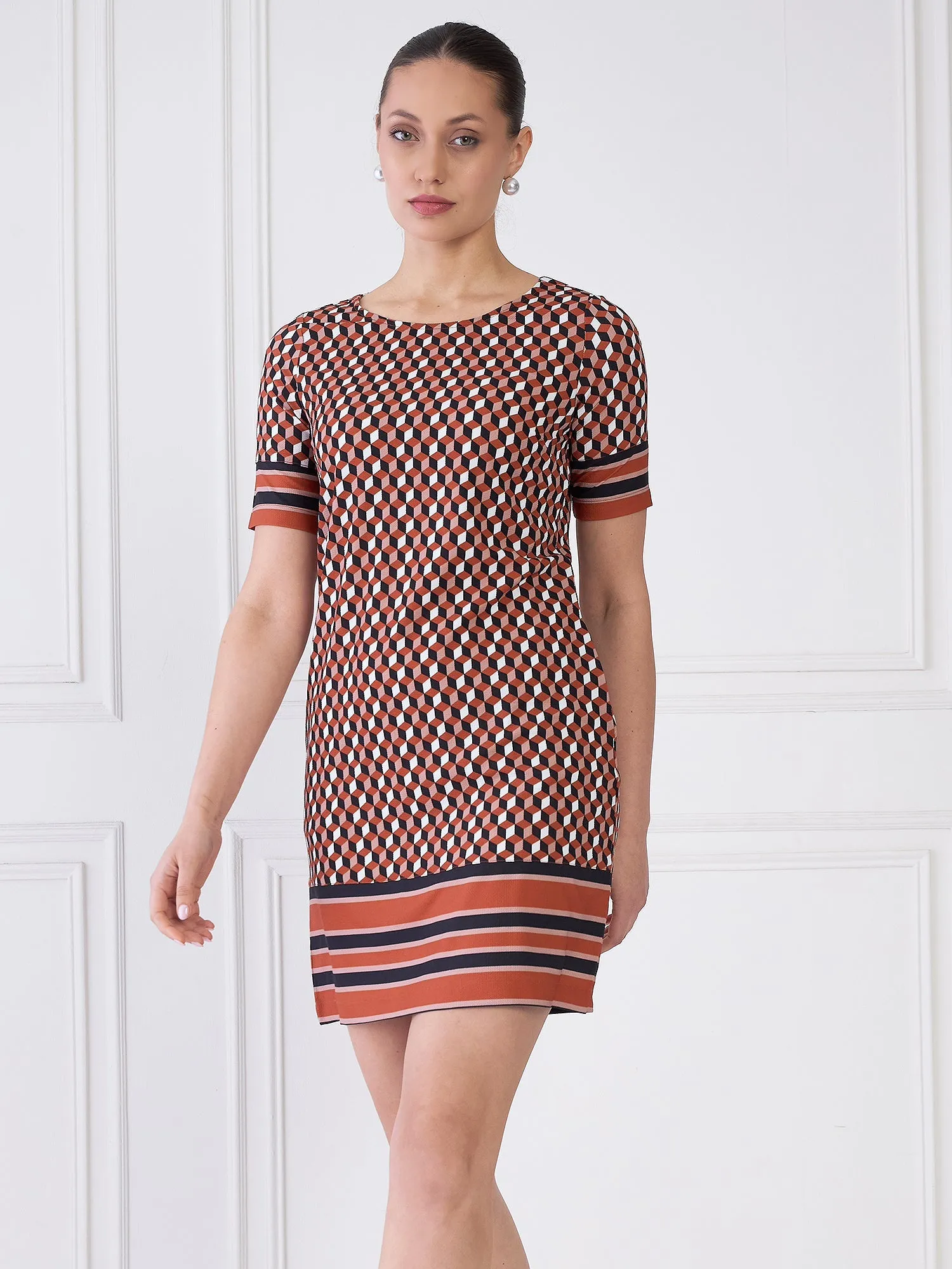 Terra Geometric Shift Dress - Multicolor sold by Salt Attire product image thumbnail 5