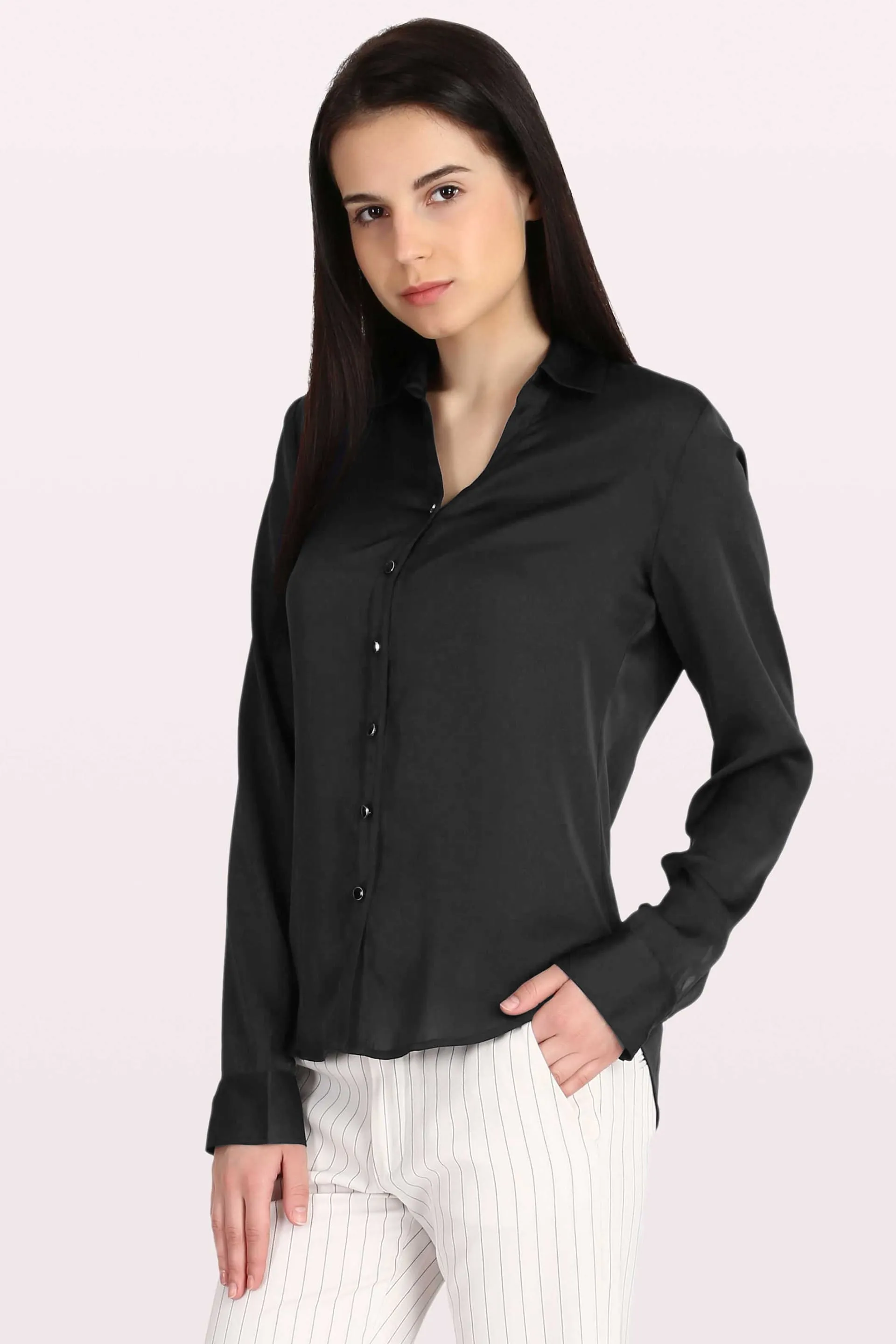 Royal-Black Sheen Shirt - Black sold by Salt Attire product image thumbnail 2