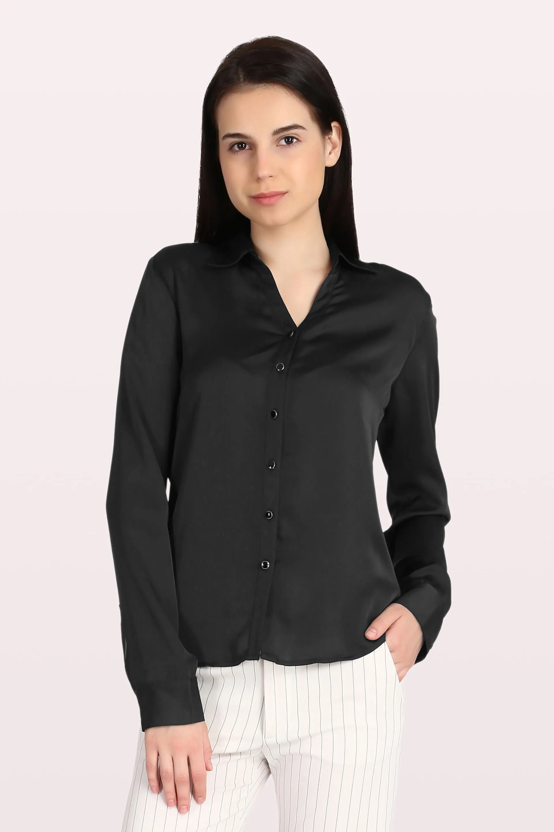 Royal-Black Sheen Shirt - Black sold by Salt Attire