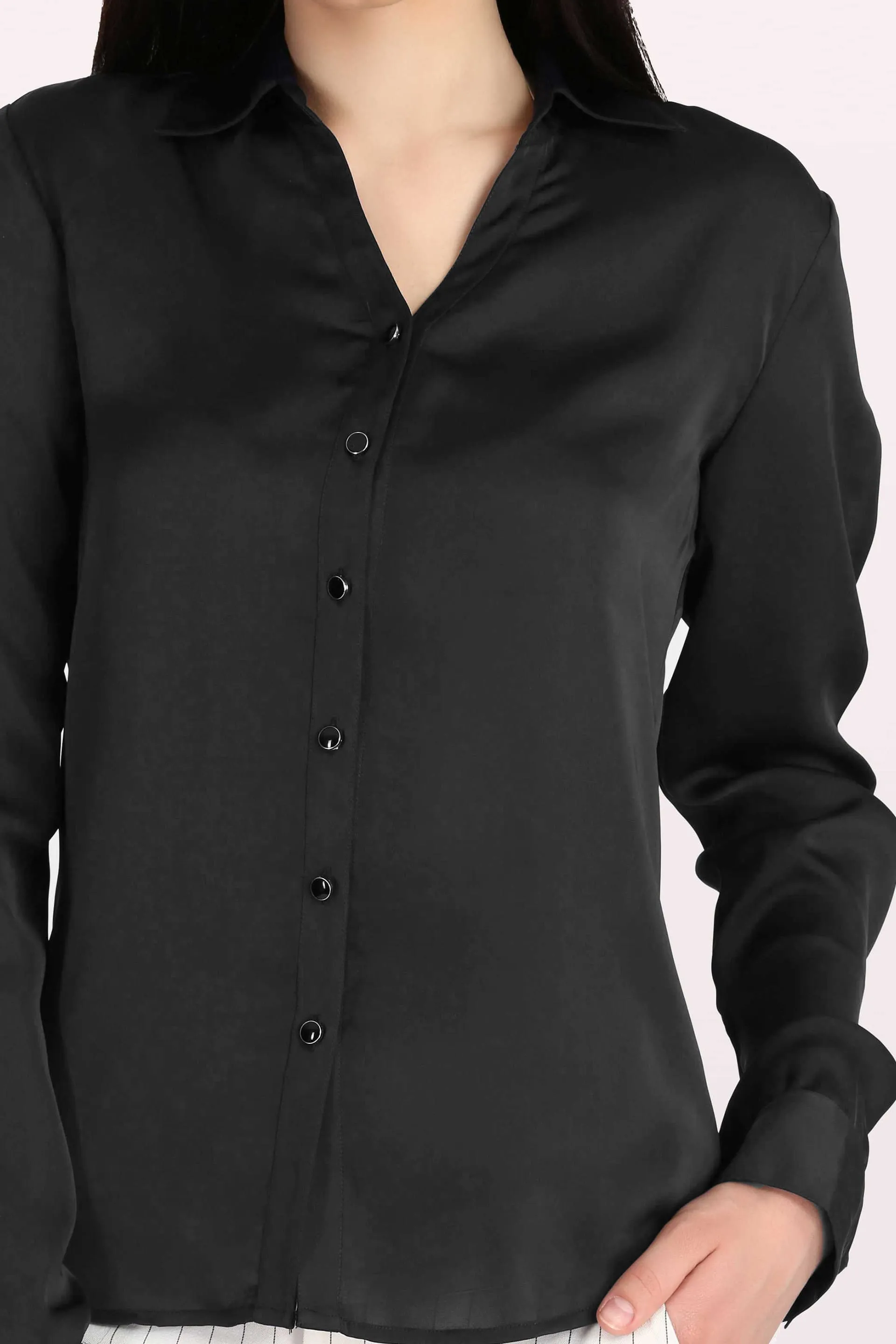 Royal-Black Sheen Shirt - Black sold by Salt Attire product image thumbnail 4