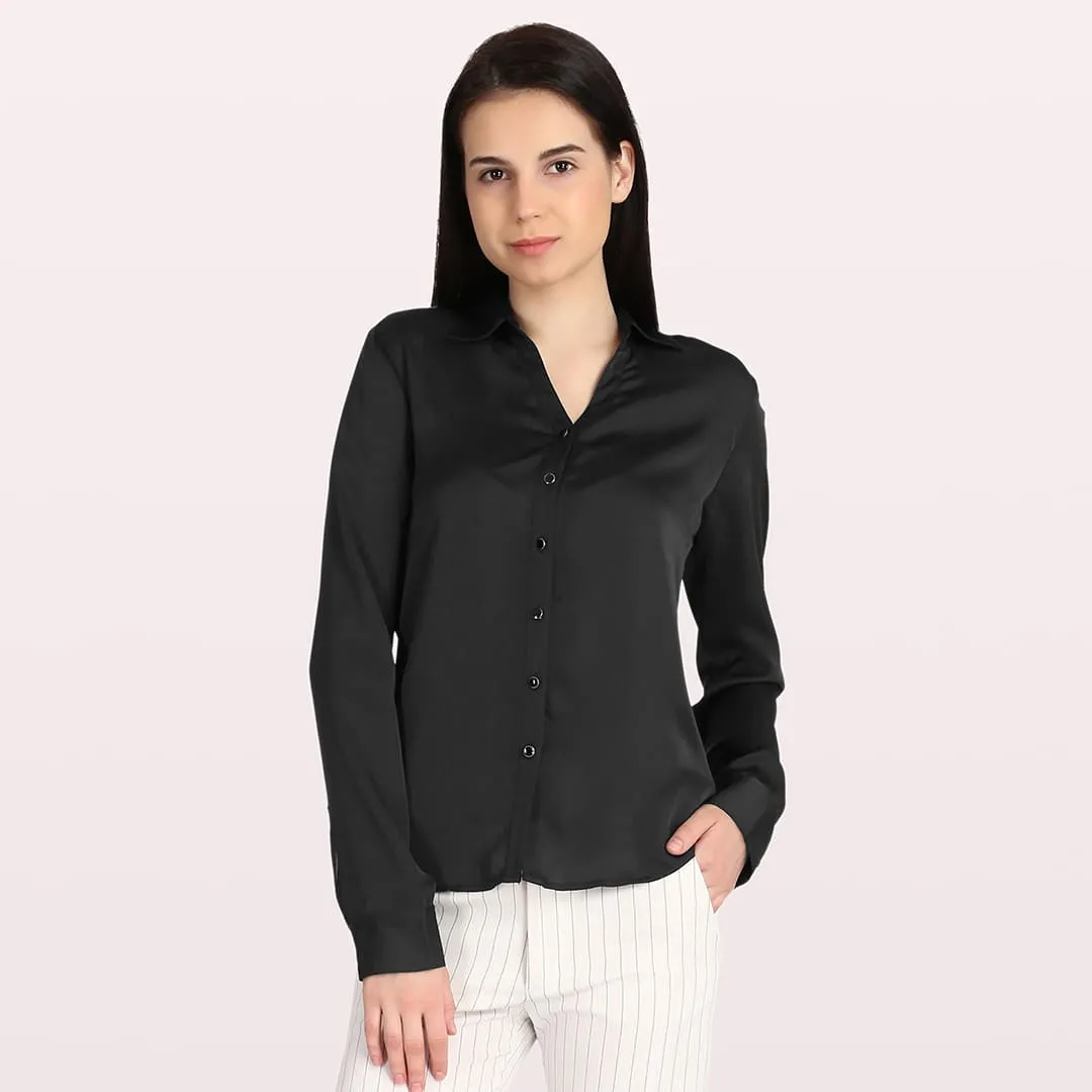 Royal-Black Sheen Shirt - Black sold by Salt Attire product image thumbnail 3
