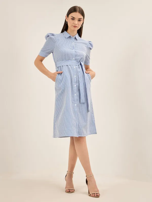 Regatta Striped Shirt Dress - Blue & White sold by Salt Attire