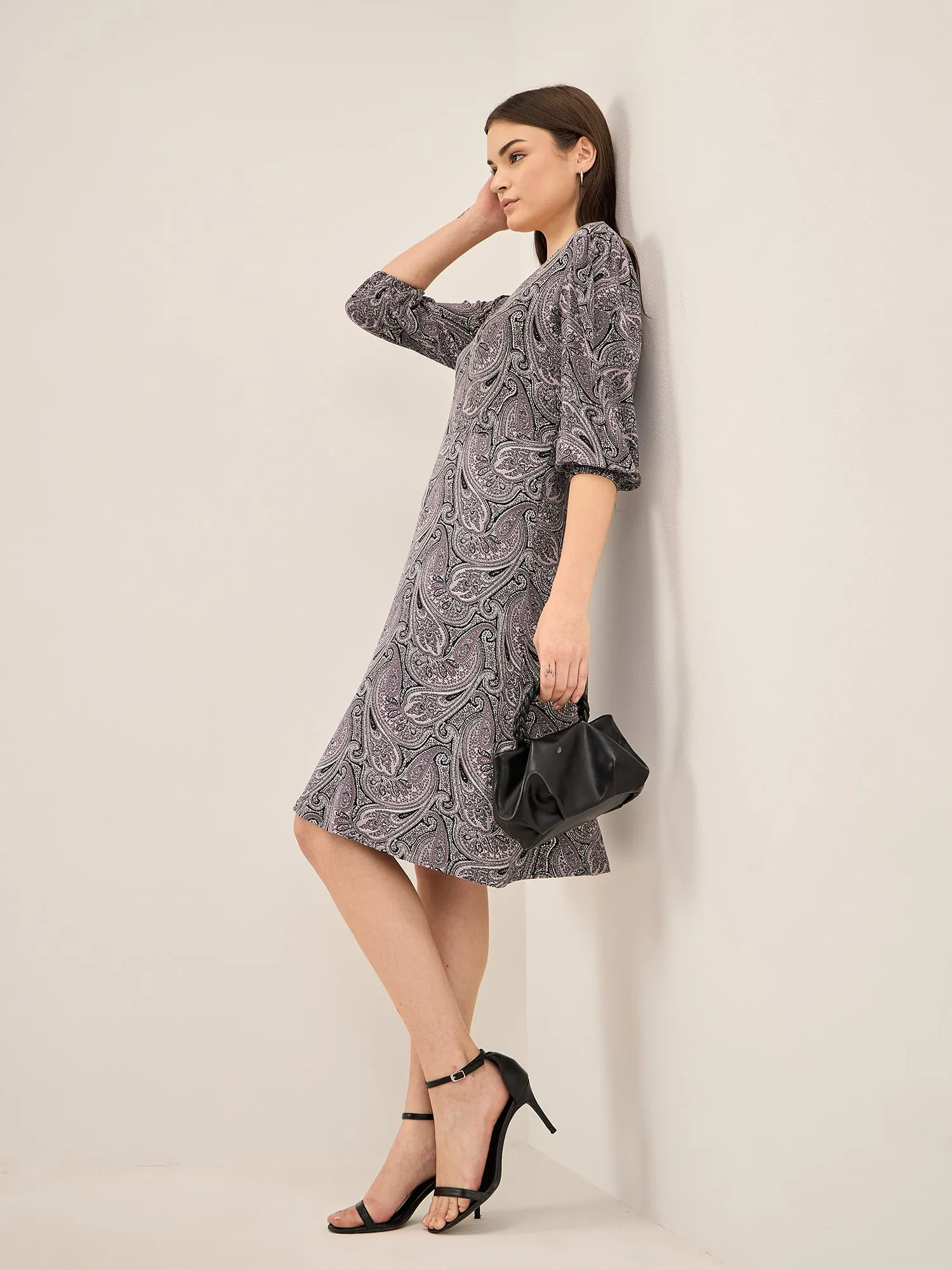 Persia Paisley Fit and Flared Dress - Multicolor sold by Salt Attire