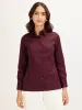 Perfect-Plum Princess Seam Contrast Detail Shirt - Plum sold by Salt Attire