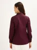 Perfect-Plum Princess Seam Contrast Detail Shirt - Plum sold by Salt Attire
