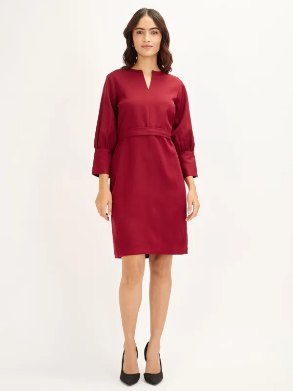 Cardamom Sheath Dress - Maroon sold by Salt Attire
