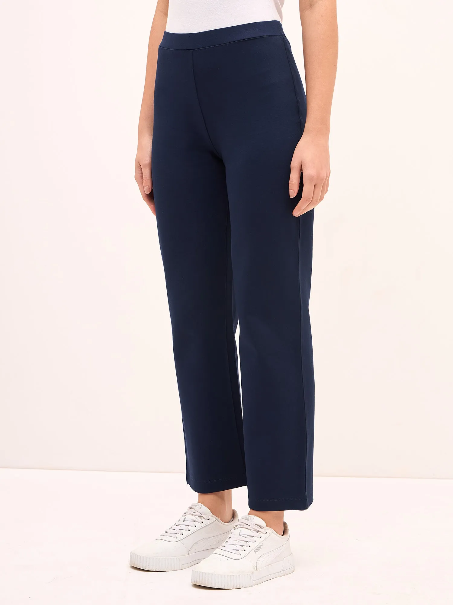 Airy-Navy Pull On Straight Jeggings - Navy sold by Salt Attire product image thumbnail 4