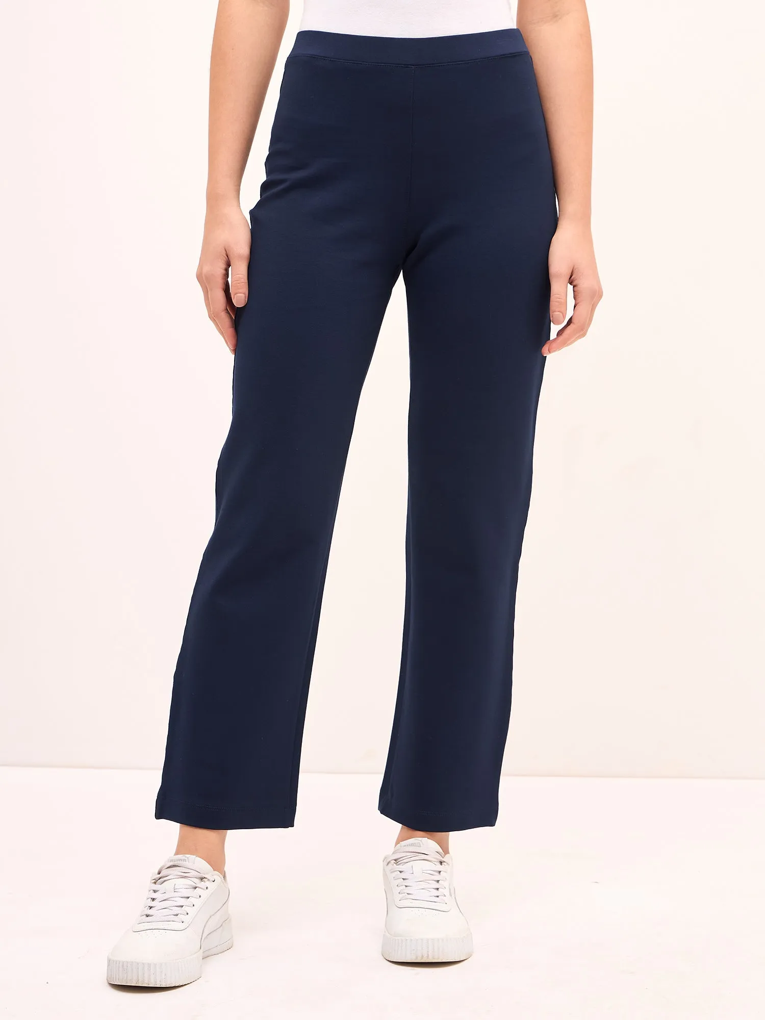 Airy-Navy Pull On Straight Jeggings - Navy sold by Salt Attire product image thumbnail 2