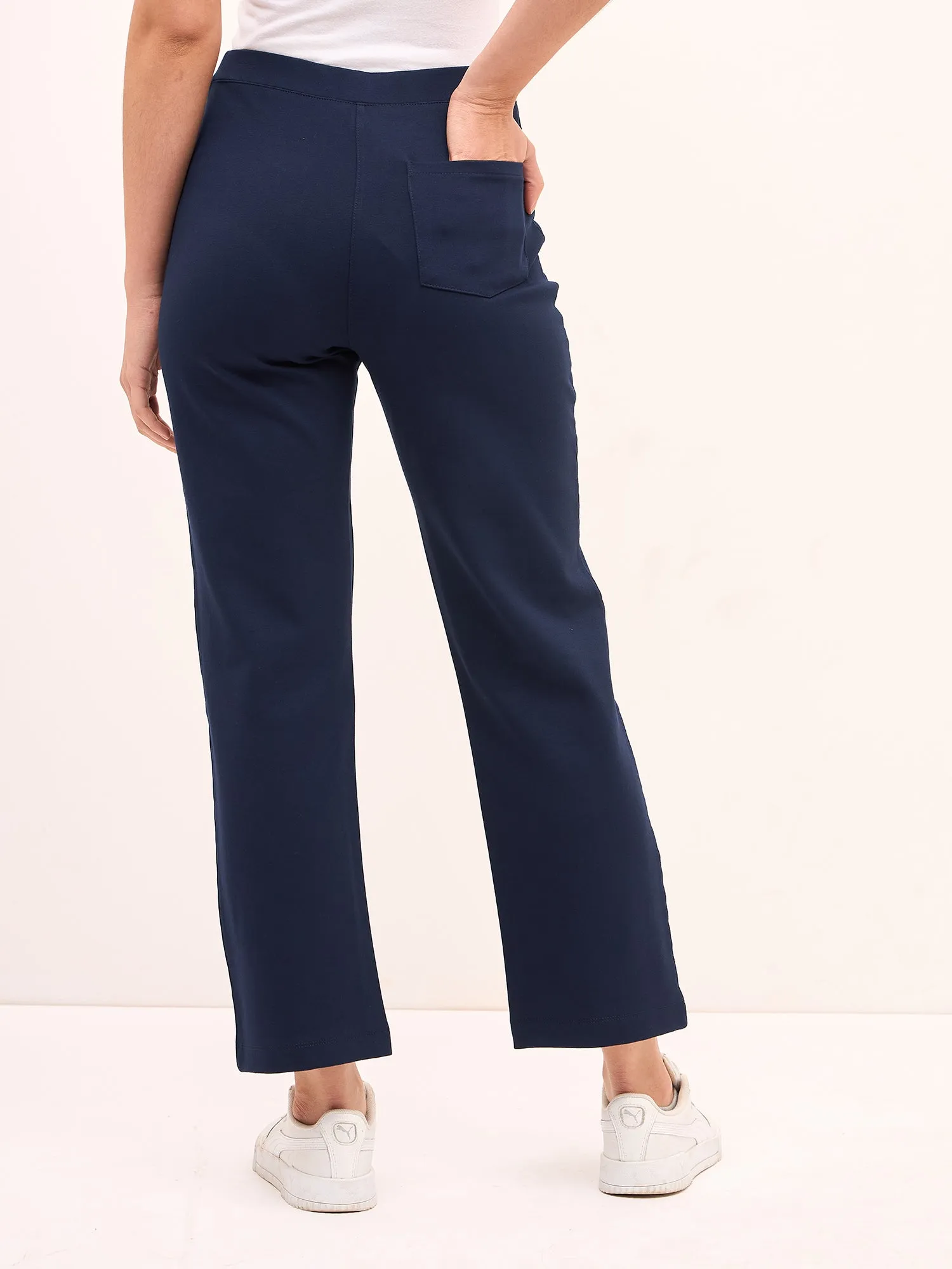 Airy-Navy Pull On Straight Jeggings - Navy sold by Salt Attire product image thumbnail 5