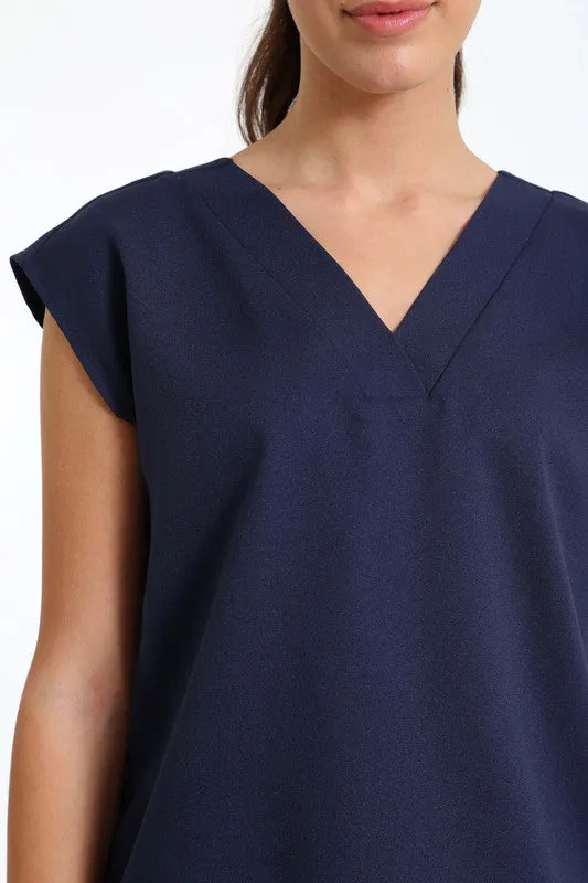 Passionate V - Neck Drop Shoulder Top - Navy sold by Salt Attire product image thumbnail 3