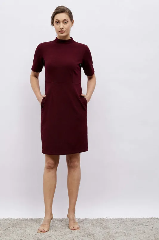 Nutmeg Fall-Winter High Neck Dress - Brown sold by Salt Attire