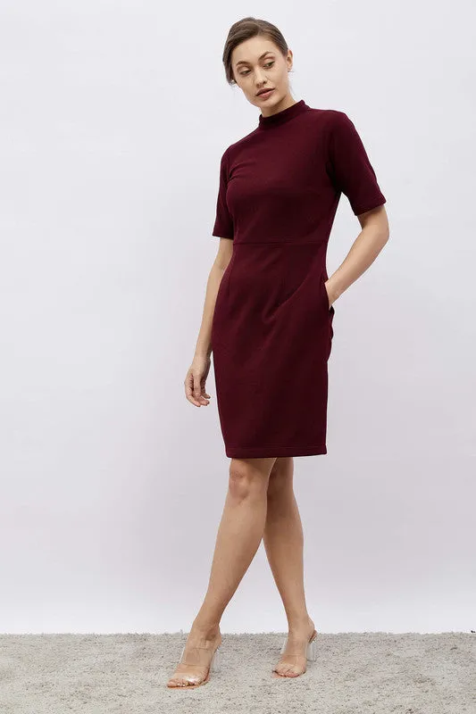 Nutmeg Fall-Winter High Neck Dress - Brown sold by Salt Attire product image thumbnail 2