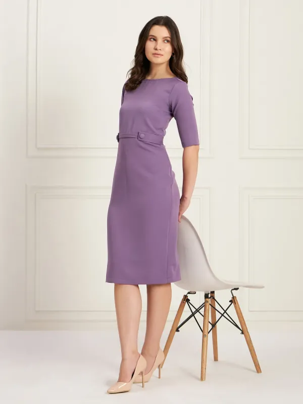 Marvellous Tab Detail Dress - Purple Hue sold by Salt Attire