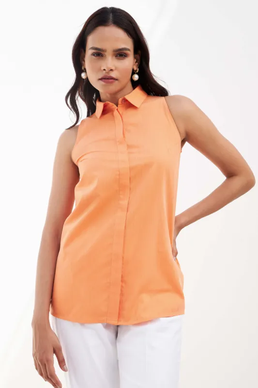 Valencia Halter Neck Shirt - Orange sold by Salt Attire