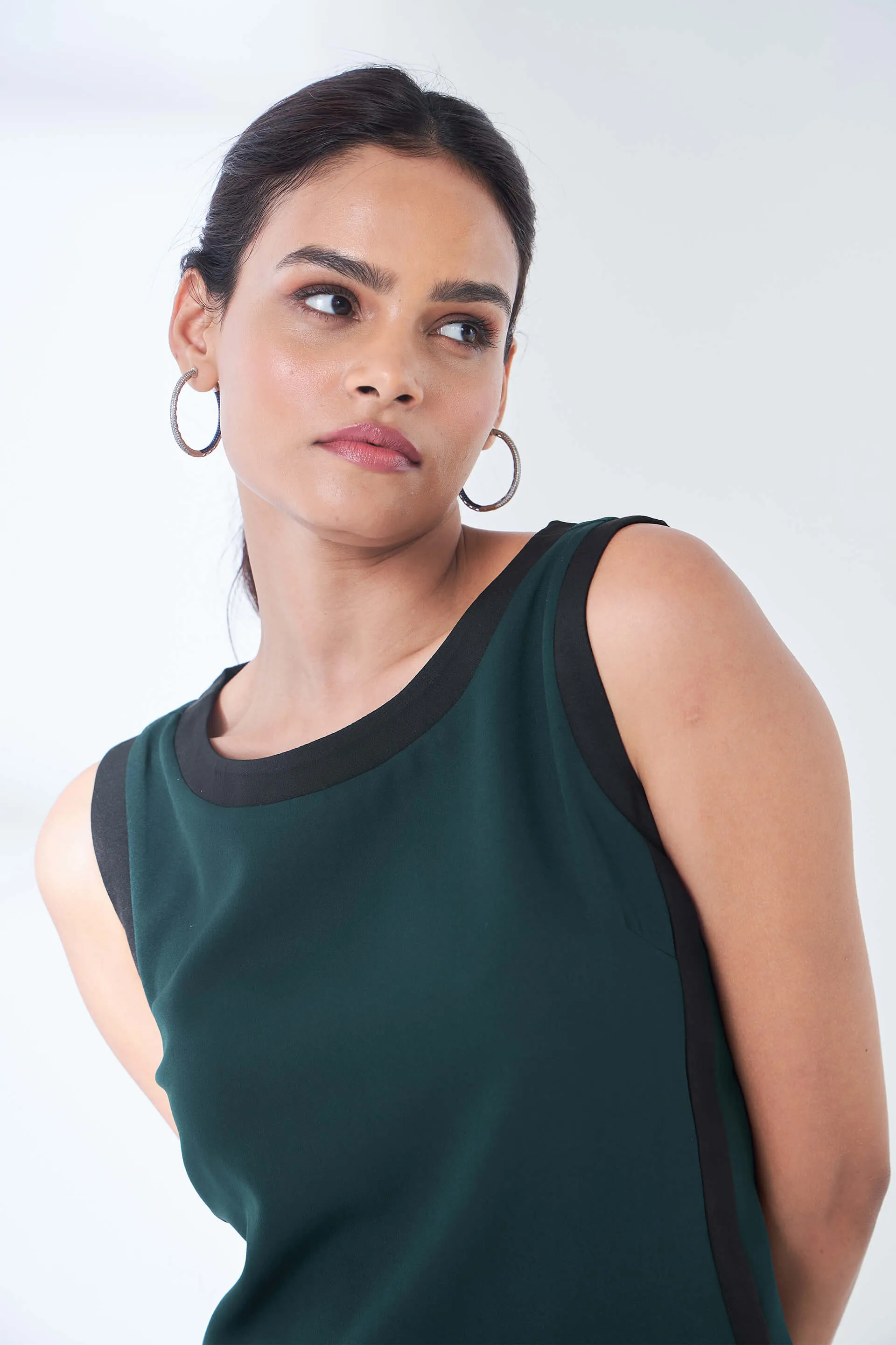 Urbane Colour Block Sheath Dress - Dark Green sold by Salt Attire product image thumbnail 4