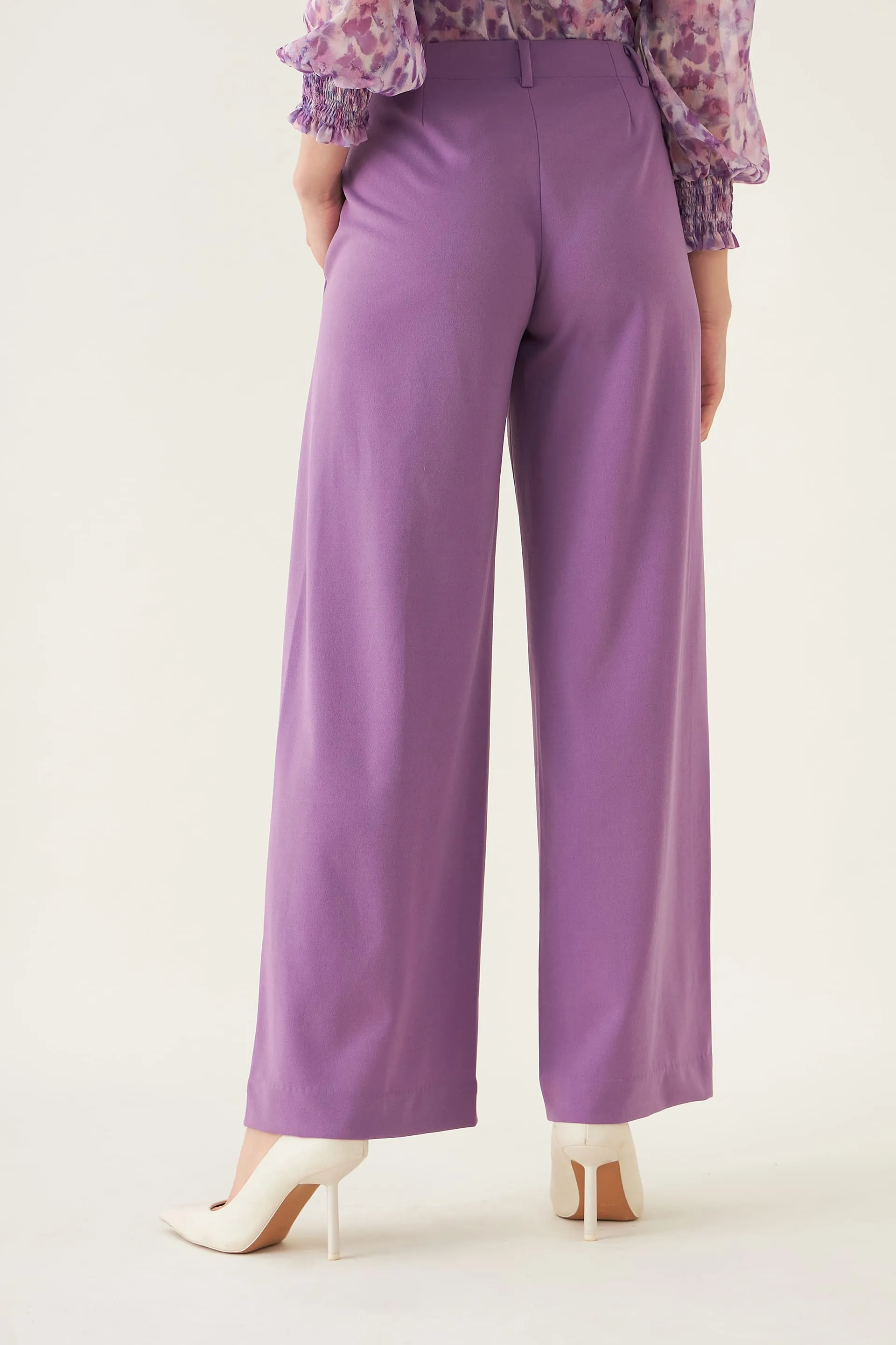 Suave High Rise Wide Leg Pants - Lavender sold by Salt Attire product image thumbnail 3