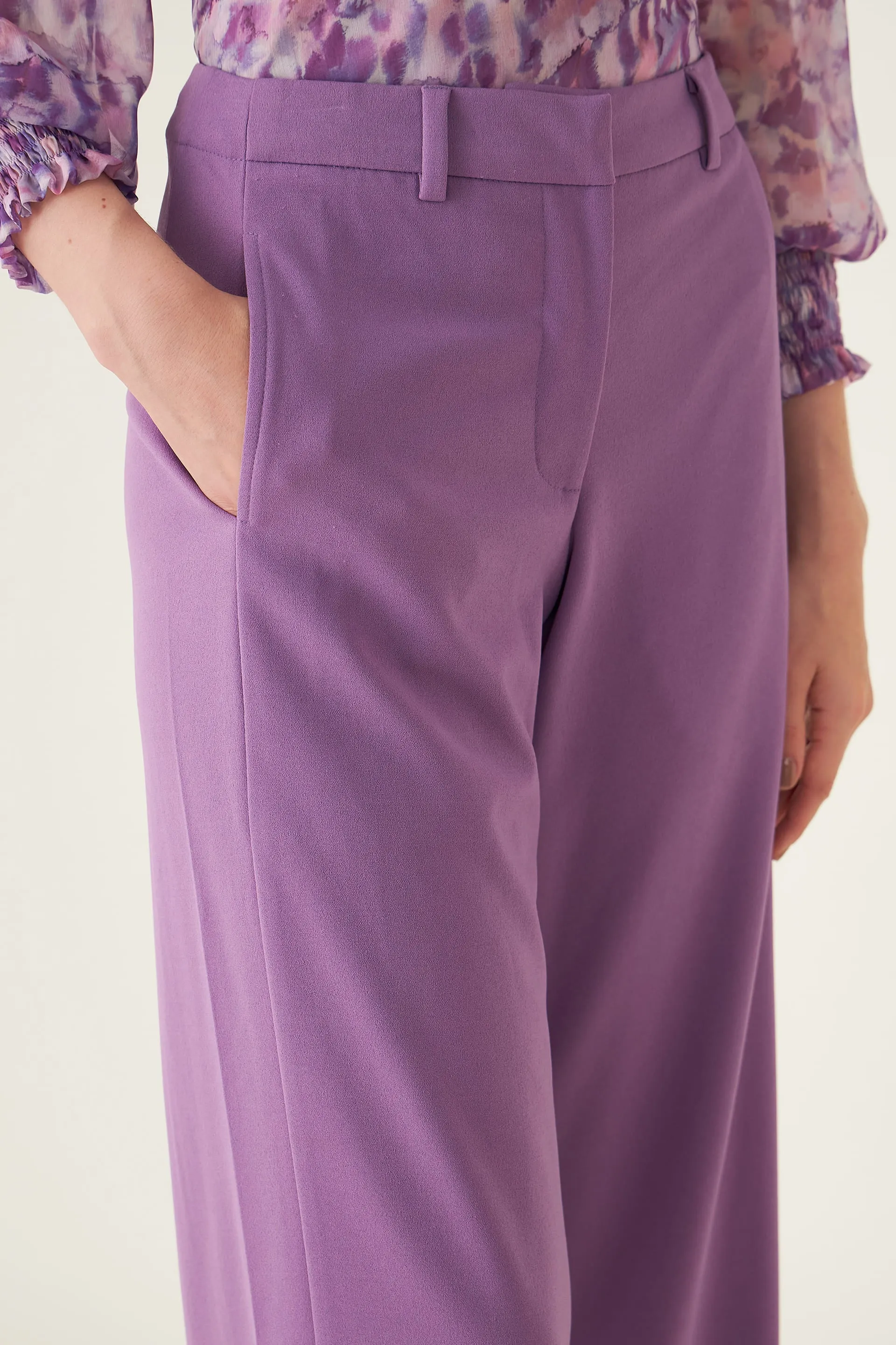 Suave High Rise Wide Leg Pants - Lavender sold by Salt Attire product image thumbnail 4