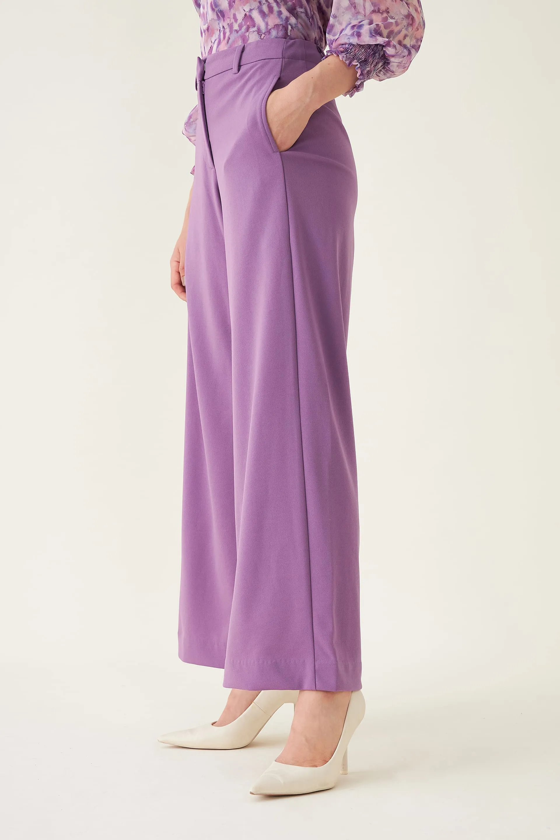 Suave High Rise Wide Leg Pants - Lavender sold by Salt Attire product image thumbnail 2