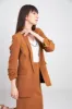 Spunky Ruched sleeve blazer - Tan Brown sold by Salt Attire