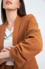 Spunky Ruched sleeve blazer - Tan Brown sold by Salt Attire