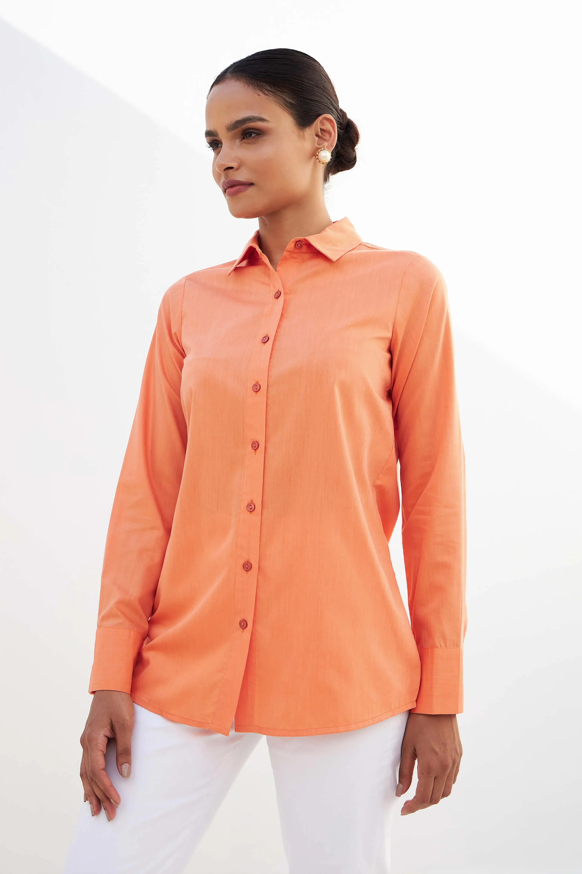 Pristine Button Down Shirt - Orange sold by Salt Attire product image thumbnail 2