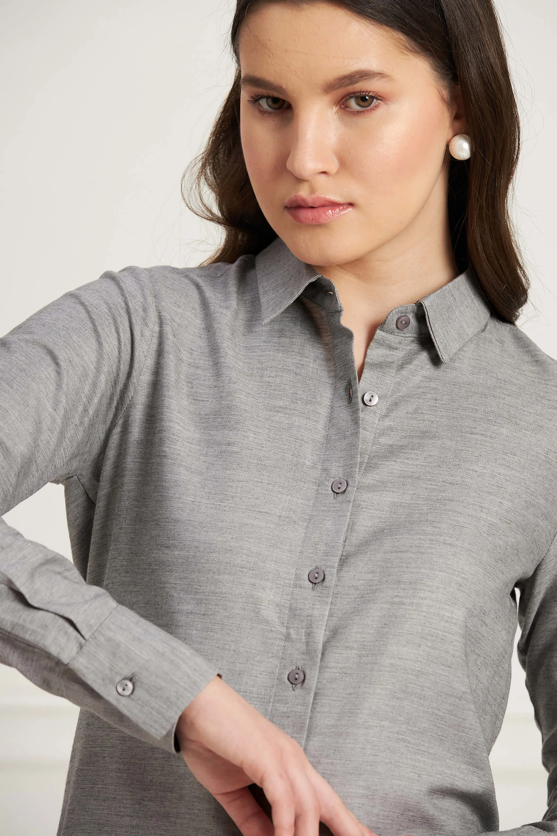 Pristine Button Down Shirt - Light Grey sold by Salt Attire product image thumbnail 4