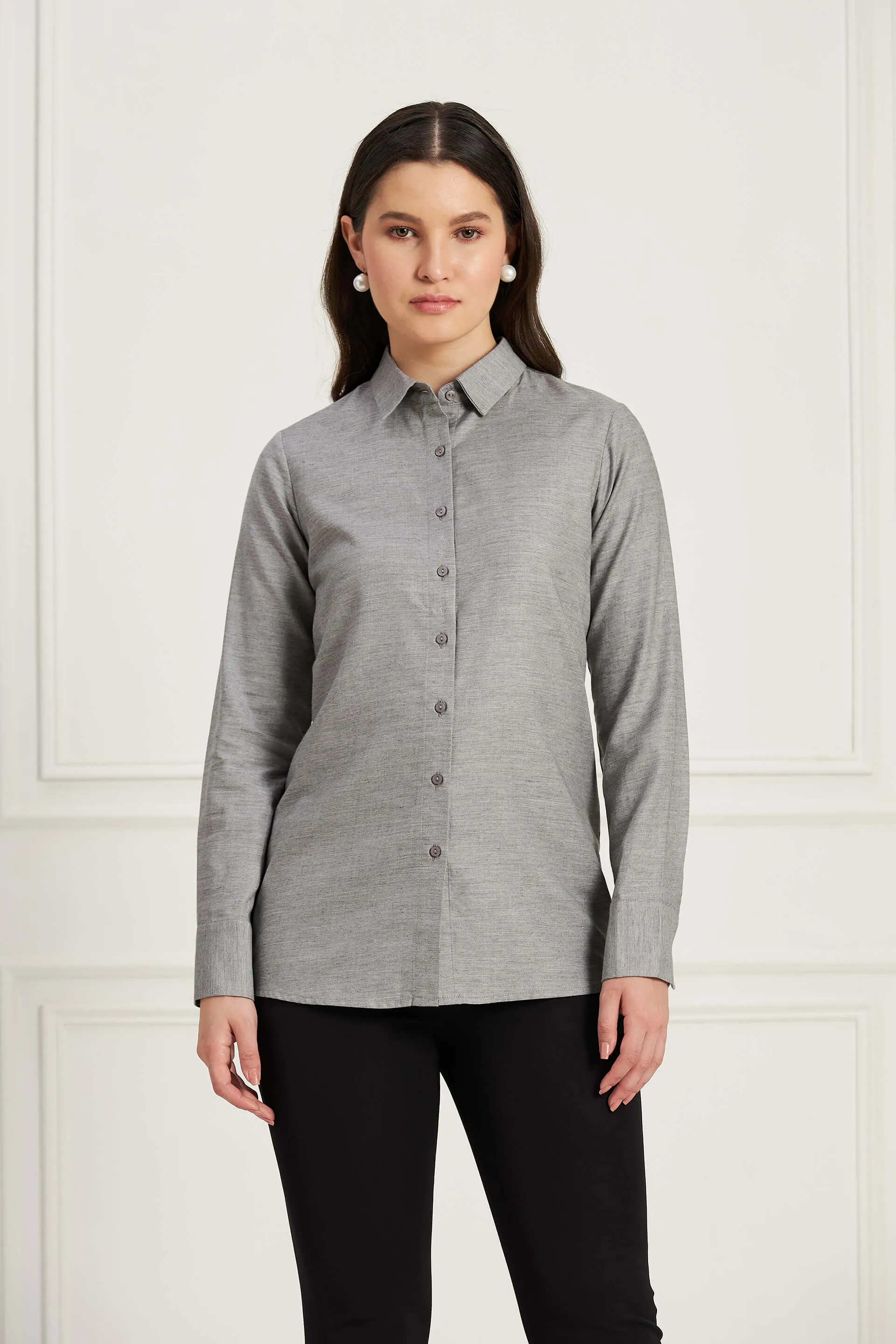 Pristine Button Down Shirt - Light Grey sold by Salt Attire
