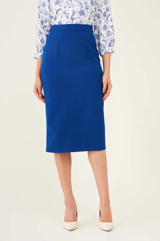 Ardor Longline Pencil Skirt - Blue sold by Salt Attire