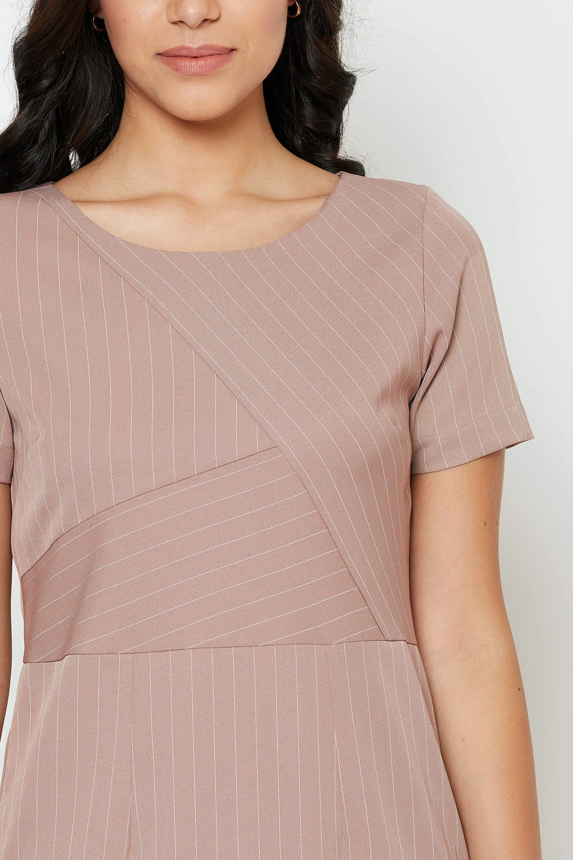 Selene Striped Sheath Dress - Cedar sold by Salt Attire product image thumbnail 4