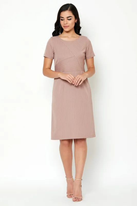 Selene Striped Sheath Dress - Cedar sold by Salt Attire