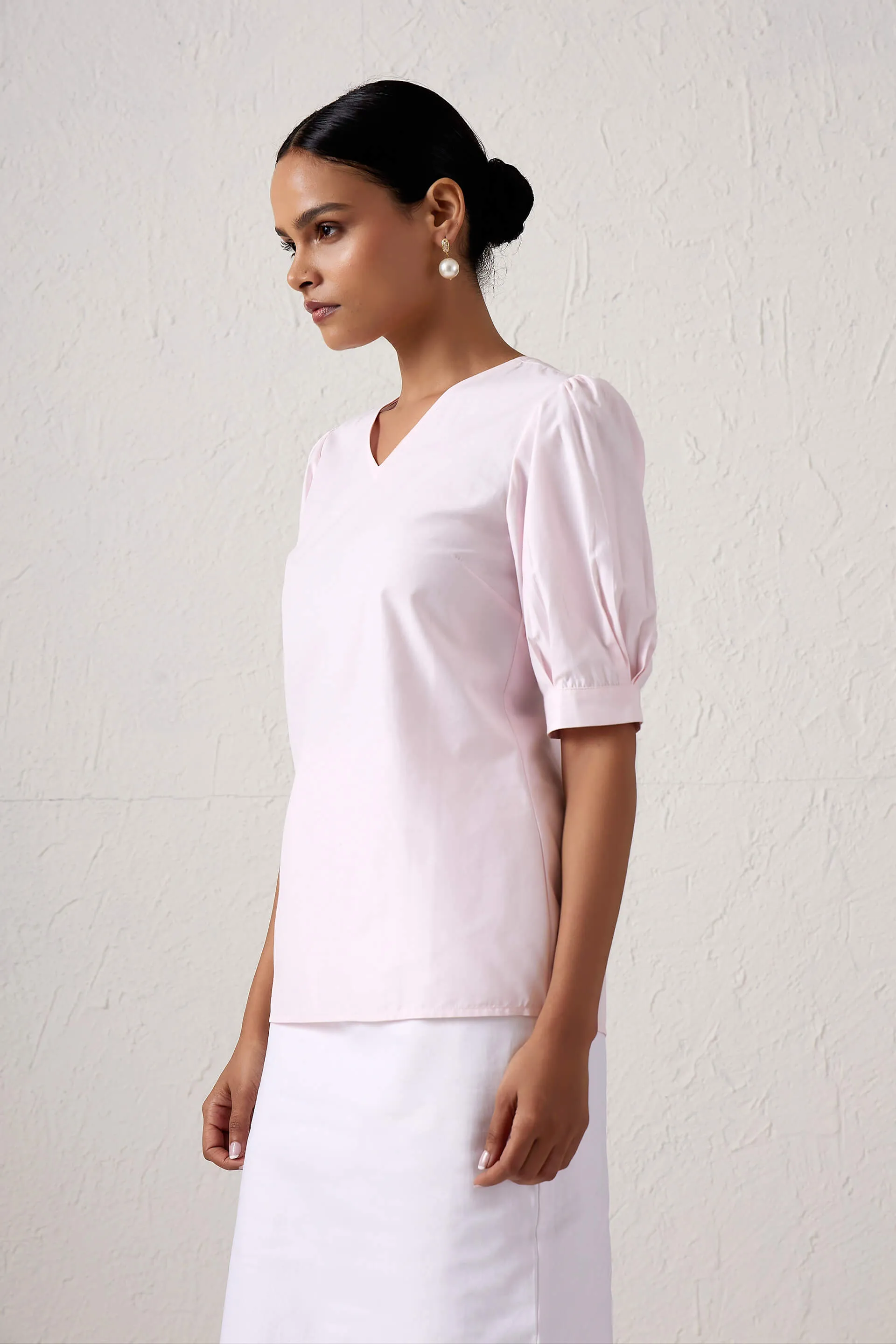 Rosette Boat neck printed dress - Pink/White sold by Salt Attire product image thumbnail 2