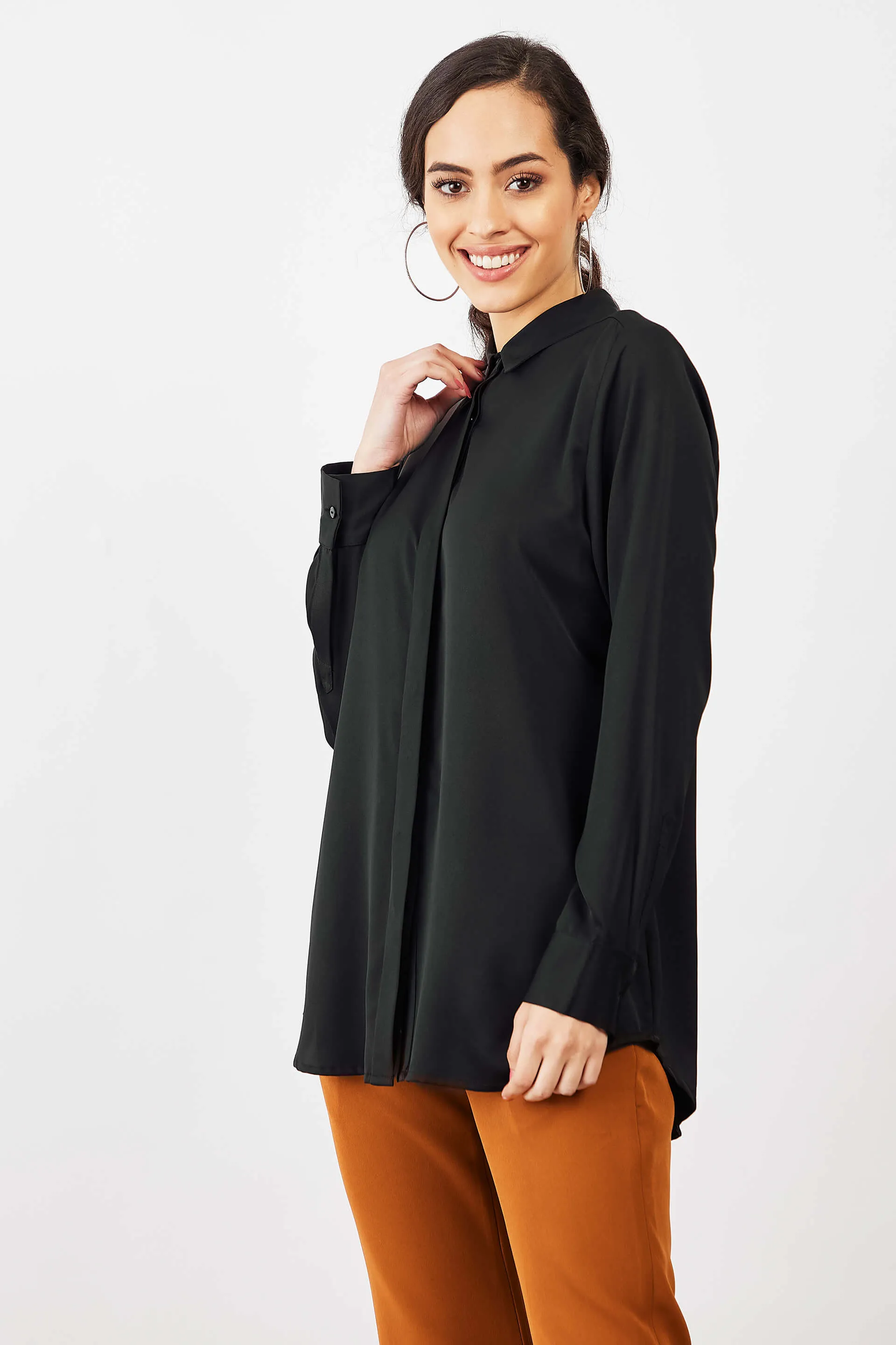 Moontini Concealed Placket Shirt - Black sold by Salt Attire product image thumbnail 2