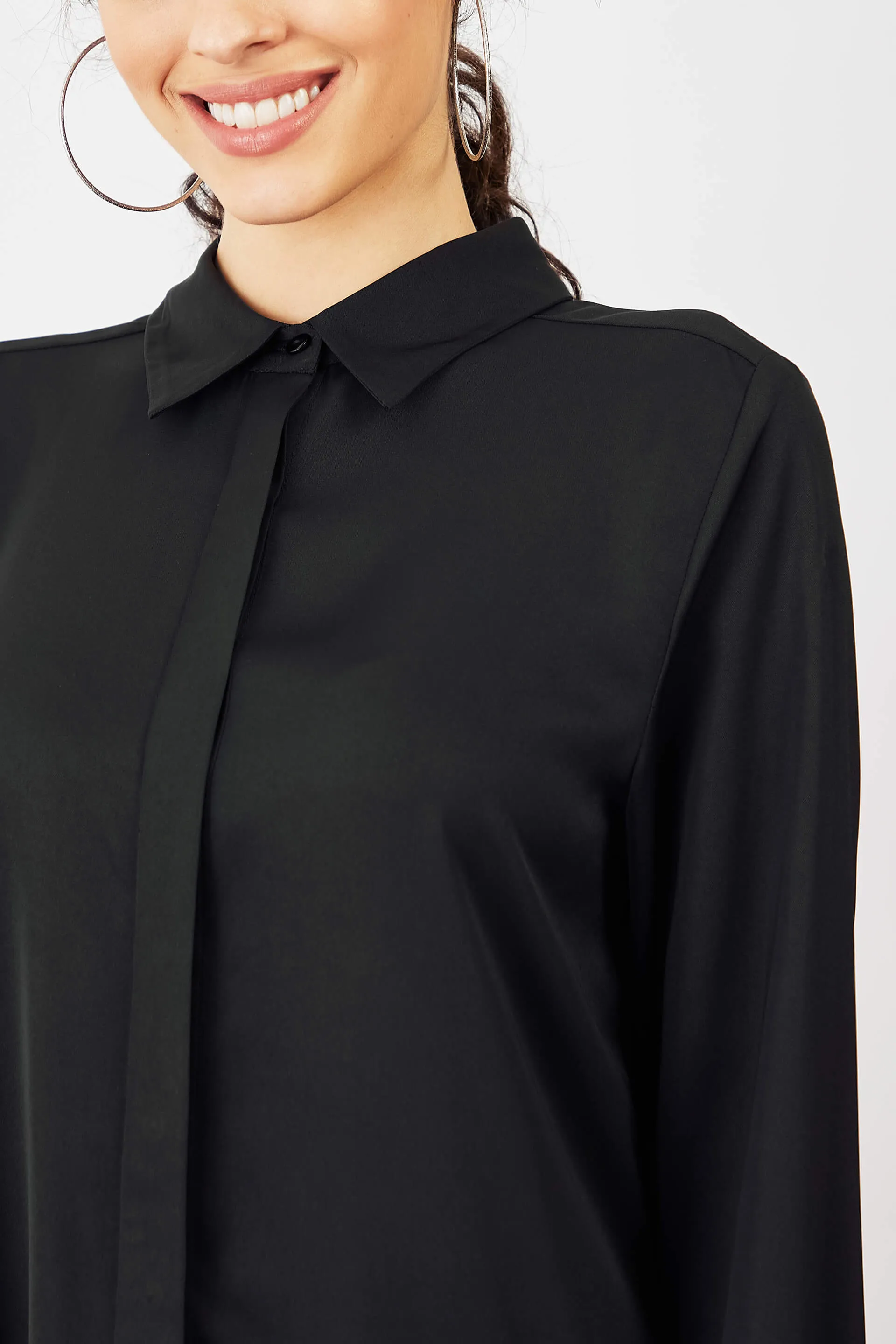 Moontini Concealed Placket Shirt - Black sold by Salt Attire product image thumbnail 4