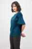 Gracious Contrast Piping Top - Teal sold by Salt Attire